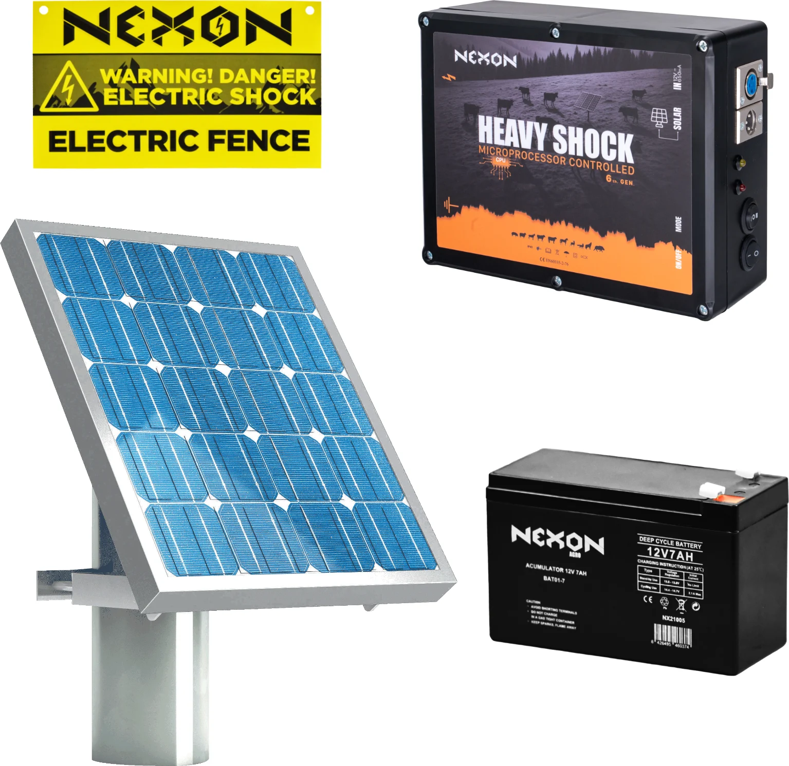 NEXON HeavyShock PRO 2.5J napelemes és akkumulátoros készlet
