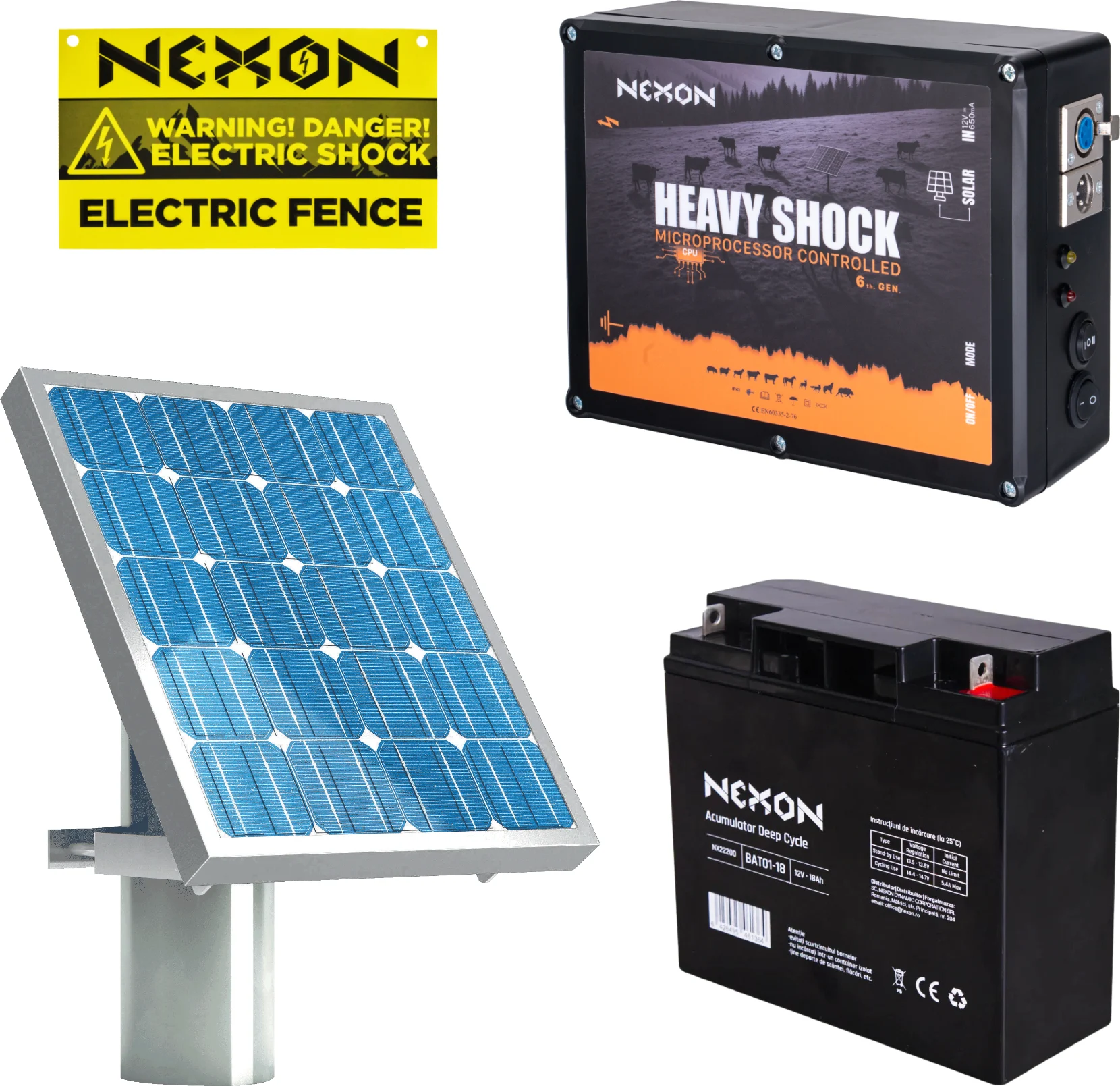 NEXON HeavyShock PRO 5.0J napelemes és akkumulátoros készlet