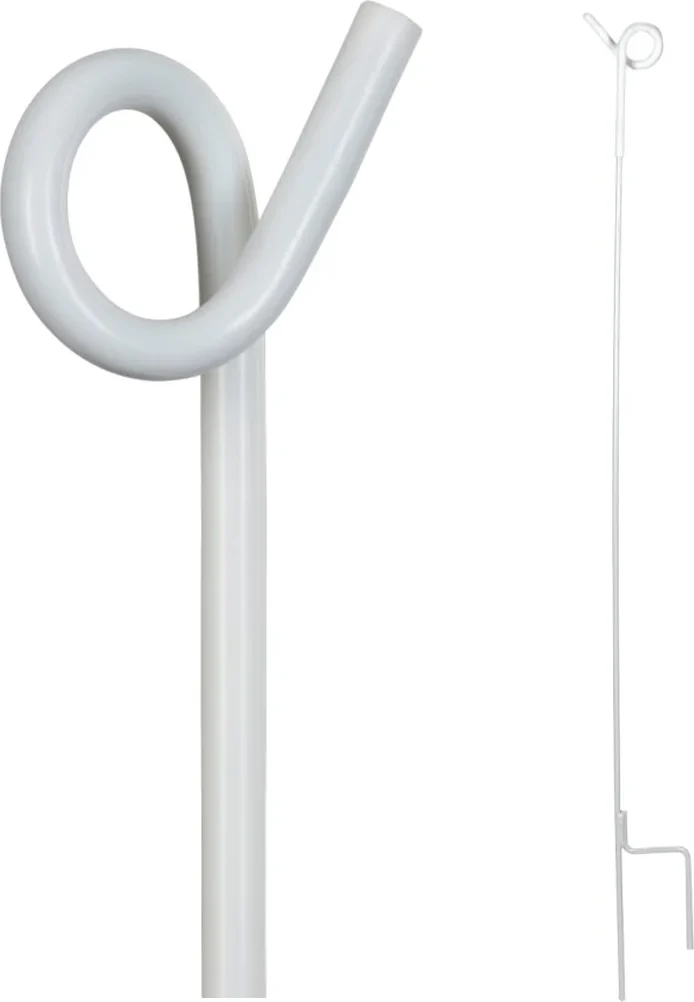 Fém oszlop rögzítőgyűrűvel 7mm 105cm fehér