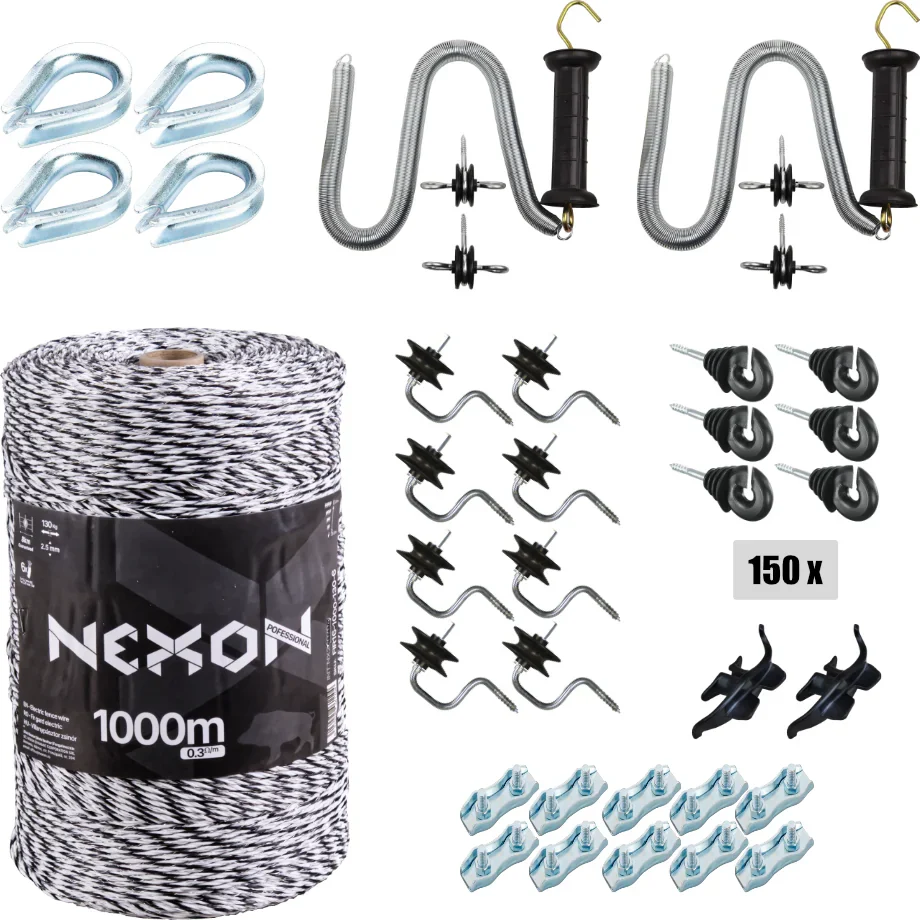 Villanypásztor bővítő készlet NEXON PROFESSIONAL, Zsinór 1000m 6 fémszál, 130kg