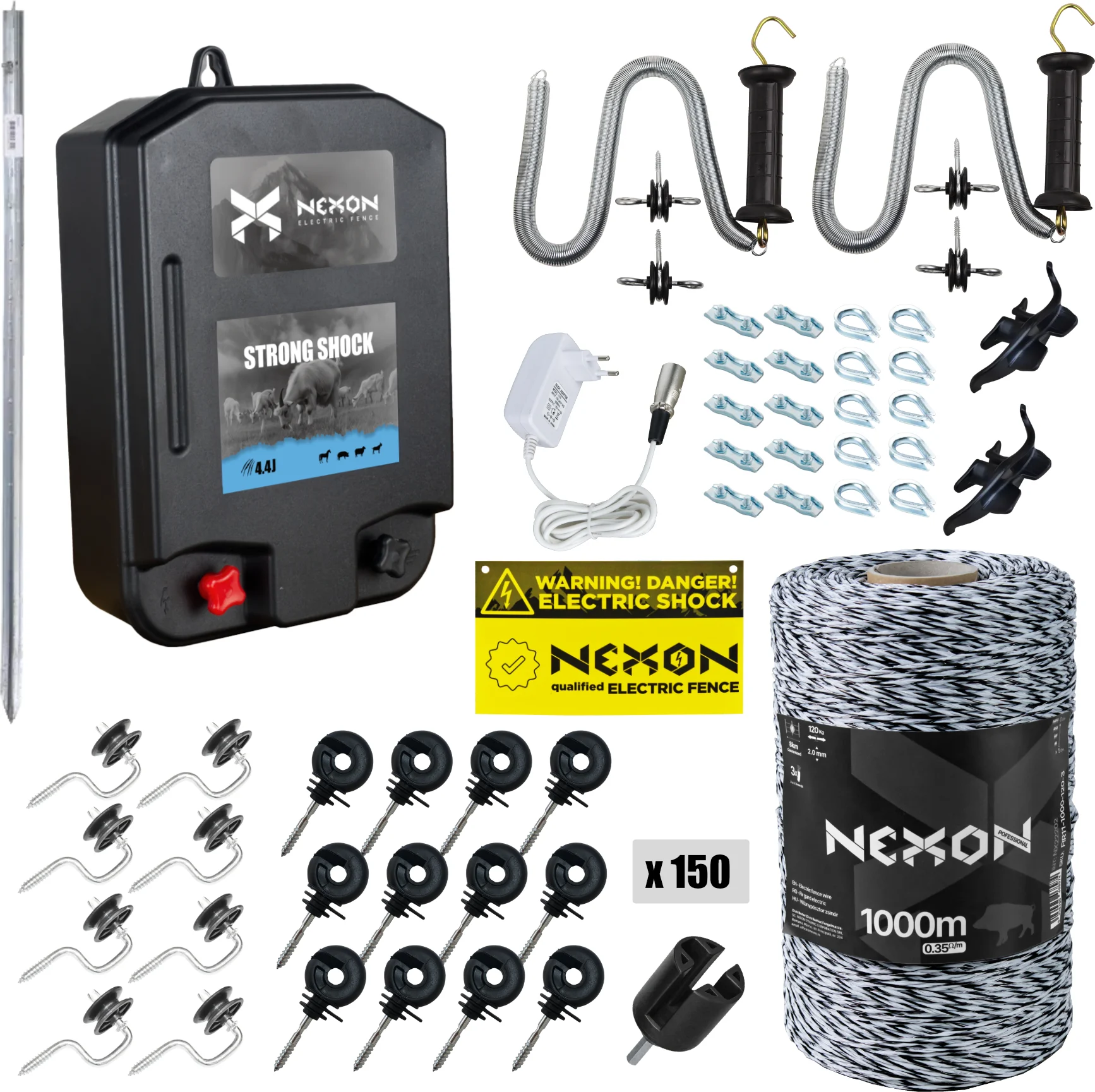 Villanypásztor csomag NEXON StrongShock 4.4J, Zsinór 1000m, 120kg