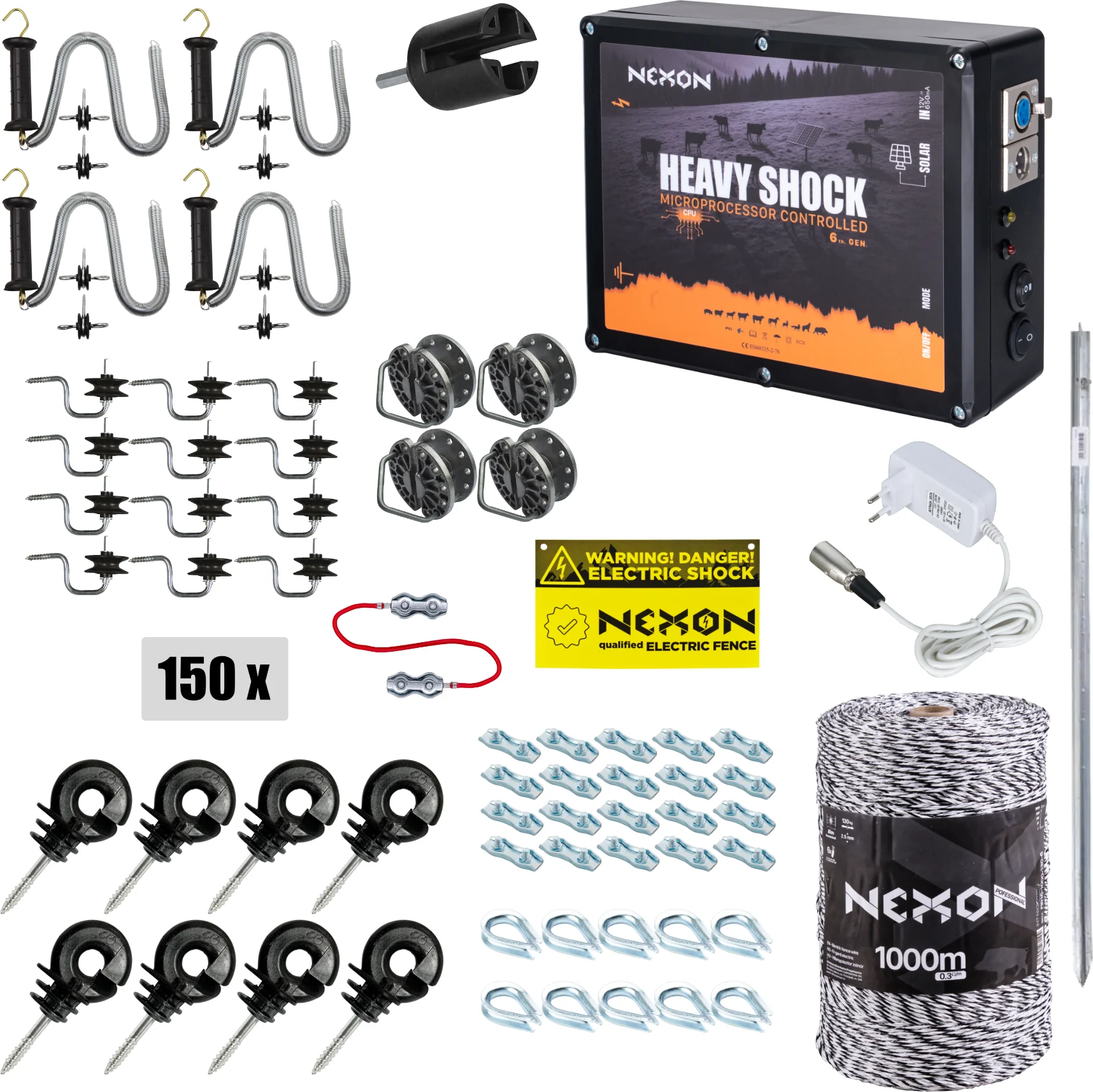 Villanypásztor csomag NEXON HeavyShock PRO 5.0J, Zsinór 1000 m, 6 szál, 130 kg