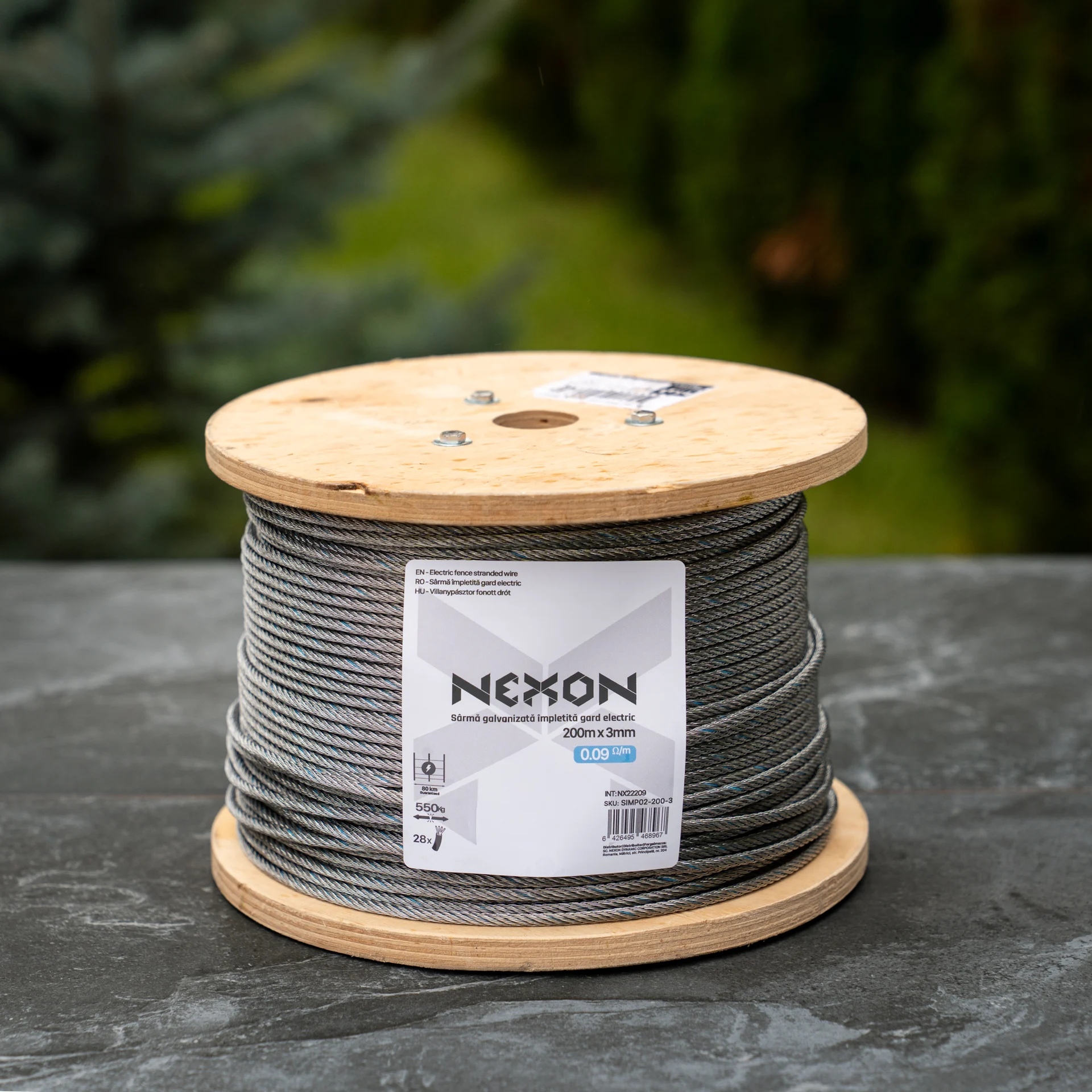 NEXON Horganyzott acéldrót 3mm, 28 fémszál, 200m, 550kg